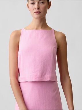 BNWT gap pink linen blend apron top - women’s XS
